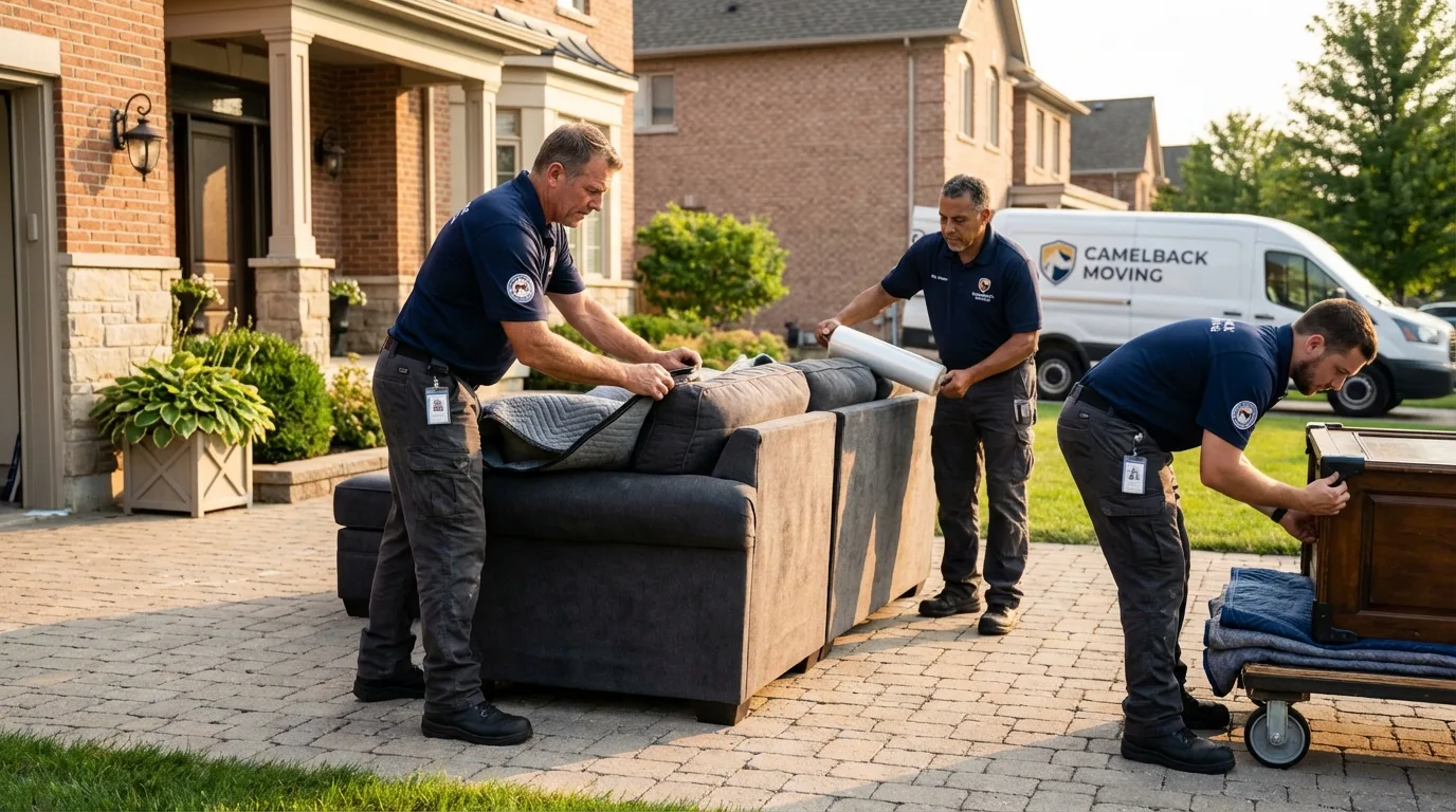 Large estate moving crew wrapping furniture in Rossville, IN